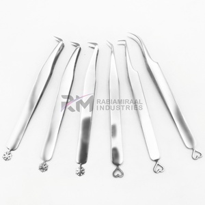 RABIAMIRAAAL INDUSTRIES Pince à épiler en acier inoxydable à pointe de précision, lot de 6, surface lisse, design cœur et fond - Product Image 3