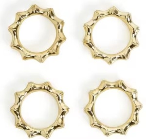 Anillos de Servilleta de Aluminio Clásicos de Lujo, Diseño de Resorte, Ecológicos, Duraderos, Color Dorado Personalizado, Decoración para Fiestas y Hogar - Product Image 2