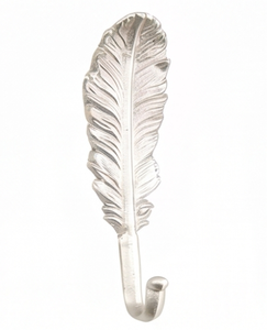 Premium Silver Feather Wall <b>Hook</b> Metal Vintage Style Single <b>Hook</b> For Clothing Storage Drill Installation Stylish Home Accent - Product Image 4