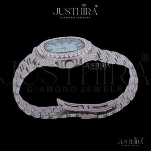 Unique Design Modern Moissanite Diamond Quartz <b>Watch</b> Women Fashion Jewelry Style <b>Waterproof</b> Gift <b>Watch</b> Available At Best Price - Product Image 2