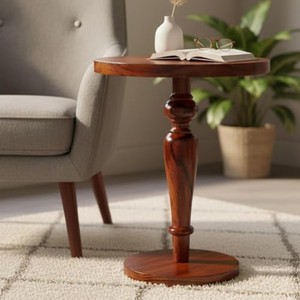 Mesa Auxiliar Cantilever de Madera Sheesham al por Mayor |   Artesanía de Moradabad - Product Image 2