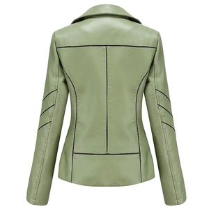 Veste en cuir de luxe pour femmes, vêtements d'extérieur en cuir véritable de qualité supérieure, style décontracté sophistiqué, style motard, étiquette privée personnalisée - Product Image 2