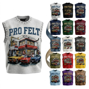 Men Vintage Graphic Sleeveless Tank Top Casual Cotton Streetwear Summer Breathable Custom Printed Design T Shirts For Men - Product Image 1