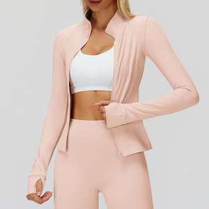 Custom Women <b>Yoga</b> <b>Jacket</b> Top Slim Fit Zipper Gym Fitness Wear Quick Dry Lightweight Running Sportswear Women <b>Yoga</b> <b>Jacket</b> - Product Image 1