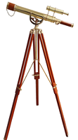 Télescope à trépied à double baril en laiton vintage nautique avec support en bois Astro télescope avec trépied en bois naturel