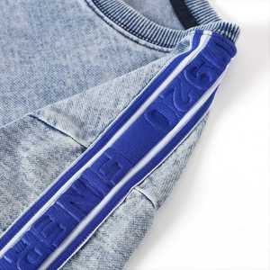 T-shirt Femme Zeta Phi Beta en Denim Premium Gaufré Bleu Gris avec Lettres Grecques – T-shirt Décontracté et Élégant en Tissu Doux et Confortable - Product Image 4