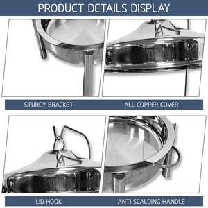 Juego de Recipientes para Calentar Comida de Acero Inoxidable Clásico de Alto Rendimiento, Diseñado para Banquetes y Grandes Reuniones - Product Image 2