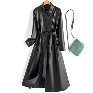 Premium Quality Real <b>Leather</b> Jackets For Women's Customize Cowhide <b>Leather</b> <b>Coat</b> Trendy Wholesale Sheepskin Long <b>Coats</b> - Product Image 6