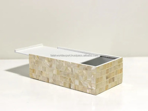 Caja de pañuelos de perlas madre cuadrada moderna de lujo de gama alta, recién llegado, soporte de papel de baño para hoteles en casa, resorts de FWE - Product Image 2