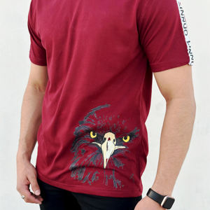 T-shirt Homme Col V Manches Courtes Coupe Ample Écologique Personnalisé en Gros, Impression DTG Tricotée de Haute Qualité - Product Image 3