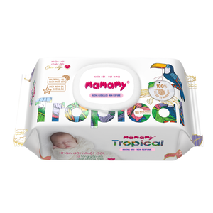 ผ้าเช็ดทำความสะอาด Mamamy Tropical Tropical Wet Wipes 90 ชิ้น ปราศจากแอลกอฮอล์ ผ้าเช็ดทำความสะอาดสำหรับเด็ก ผ้าไม่ถักทอ สำหรับผิวบอบบาง บรรจุภัณฑ์ขนาดใหญ่ - Product Image 5