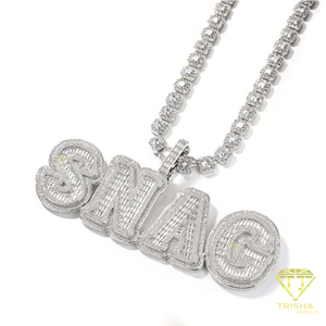 Hip Hop AKA Pendant Necklace For Men Iced Out Rhinestone Cuban <b>Chain</b> Gold Tone <b>Rapper</b> Style Streetwear Statement Jewelry - Product Image 3