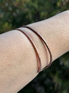 Belladec Handcrafted Wavy <b>Copper</b> Cuff Bracelet Open Adjustable <b>Bangle</b> Classic Minimalist Artisan Jewelry Elegant Gift Women - Product Image 6