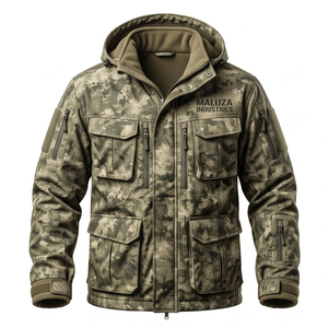 Mens Windproof <b>Waterproof</b> <b>Camo</b> Hunting <b>Jacket</b> Thermal Fleece Lined Heavy Duty Outdoor Shooting Sports Custom Logo Front Nylon - Product Image 1