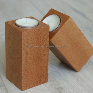 Beautiful Wood Geometric <b>Tea</b> <b>Light</b> Holder with Modern Finish for <b>Christmas</b> and Minimalist Interior Decoration - Product Image 1