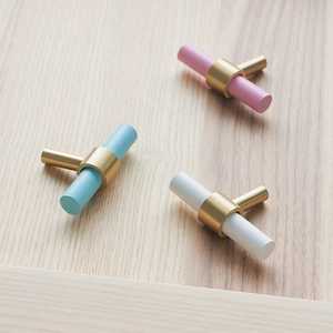 Perillas de Madera Negra Pulida con Mango Largo para Muebles de Cocina, Decoración de Estilo, Perillas para Cajones de Armario, Artesanía Natural - Product Image 1