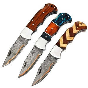 Couteau pliant artisanal en acier Damas de qualité industrielle, couteau de poche EDC, logo personnalisé, vente en gros, directement de l'usine OEM - Product Image 4