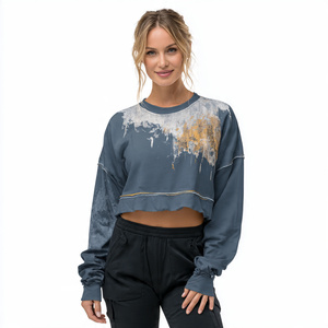 Sudaderas Cortas de Alta Calidad para Mujer, Sudadera Corta de Felpa de Peso Medio, Sudadera Corta Informal para Mujer - Product Image 3