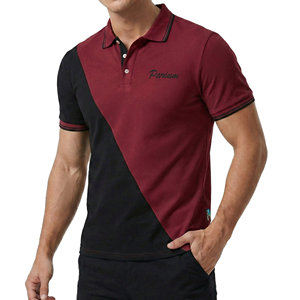Chemises polo pour hommes sur mesure en gros, design bicolore, tissu piqué respirant, manches courtes, bordures contrastées, chemises polo tendance - Product Image 1