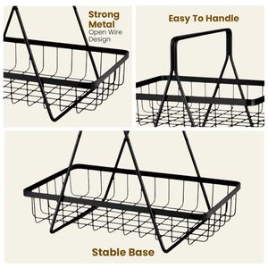2 Tier Metal Fruit <b>Basket</b> Stand Black Iron Wire <b>Storage</b> Rack for Kitchen Countertop - Product Image 6