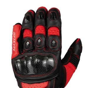 Customizable Short Cuff Full Finger Racing <b>Gloves</b> Unisex Leather Motorcycle <b>Gloves</b> Sports Cycling Use Non-Slip Grip - Product Image 4