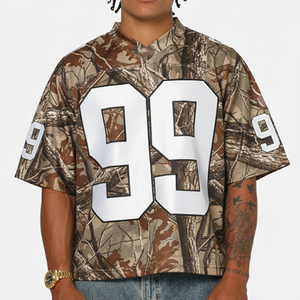 Maillot de football rétro personnalisé, design original, t-shirt imprimé par sublimation, nom et numéro de l'équipe, uniforme de football américain camouflage - Product Image 6