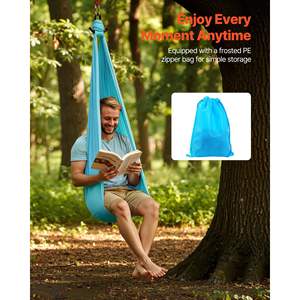 Dual-Function Aerial Silk <b>Yoga</b> Swing Max Load 300 Lbs Nylon Fabric Daisy Rope PE Zipper Bag Gymnastics <b>Hammock</b> for Men Women - Product Image 6