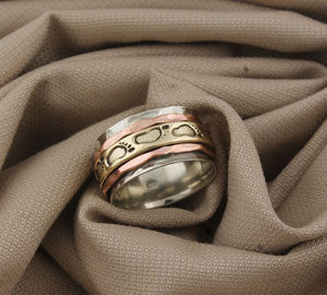 Nouvelle Bague Fidget Rotative en Argent Sterling 925 avec Sertissage clos, Motif Empreinte de Bébé, pour Méditation et Souvenir - Product Image 4