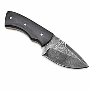 BA ENTERPRISES OEM/ODM Cuchillo de Caza Personalizable Hecho a Mano de Acero de Damasco de Alta Calidad con Hoja de Punta Caída de 8 Pulgadas de Longitud Total, Negro - Product Image 1