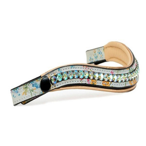 Personalizada Multicolor 1 Fila cristales diamantes de imitación Bling cadena hecha a mano blanco acolchado cuero caballo frente banda en COB completo tamaños - Product Image 5