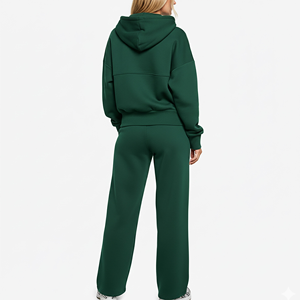 Chándal para Mujer de Corte Regular, Mezcla de Algodón de Alta Elasticidad, Tejido Sólido de Alto Rendimiento, Interlock Premium Transpirable de Secado Rápido - Product Image 6