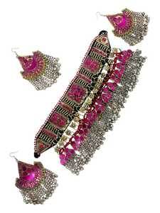 Special Afghan Women's Jewelry <b>Set</b> <b>Crystal</b> Rhinestone Trendy Dangling Ornaments Stainless Steel Craftsmanship for Party Islamic - Product Image 4