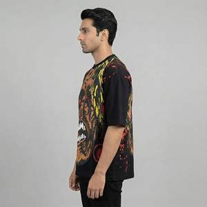 Camiseta de algodón 100% para hombre, holgada, estampada, de alta calidad, gruesa, talla grande, transpirable, de manga corta, cuello redondo, de secado rápido - Product Image 6