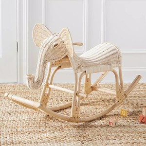 Chaise à bascule pour bébé, jouet en bois, cheval à bascule, jouets animaux à chevaucher, balançoires en rotin en forme d'éléphant - Product Image 6