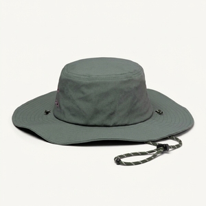 Unisex <b>Green</b> Bucket Hat Adjustable Brim Outdoor Casual Spring Summer Adult Hat Solid Color Polyester Canvas Style - Product Image 1