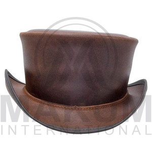 Sombrero de vaquero de cuero genuino personalizado para adultos, la mejor calidad, logotipo personalizado, diseño a color, sombrero de vaquero de cuero de vaca para invierno para adultos - Product Image 2