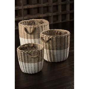 ชุดตะกร้าหวายสานสำหรับตกแต่งบ้าน3ชิ้น - Product Image 1