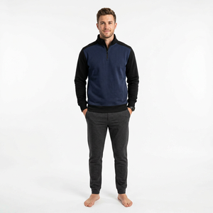 Sudadera con media cremallera de felpa francesa de tejido bucle para marcas de gimnasios, venta al por mayor de fábrica - Product Image 1