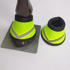 Bottes de protection pour chevaux OEM durables avec bande réfléchissante, jaune fluo, vente en gros - Product Image 6