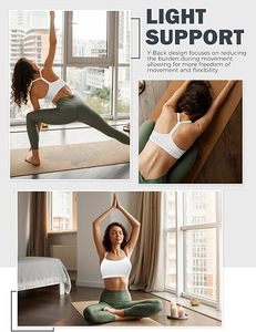 Soutien-gorge de sport blanc pour femme, maintien élevé, dos nu, design à bretelles, ajustement sans couture, pour yoga, course et entraînement - Product Image 4