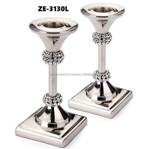 Zahid Exports Designer Natural Wood Handmade <b>Candle</b> Holder Exclusive Interior Collections Gold Finish <b>Crystal</b> Rhinestones - Product Image 2