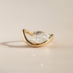 Elegant Pear Lab Grown Diamond Twist <b>Solitaire</b> <b>Ring</b> 925 Sterling <b>Silver</b> Engagement <b>Ring</b> Fine Jewelry Gift WomenXZ VVS Diam IGI - Product Image 3