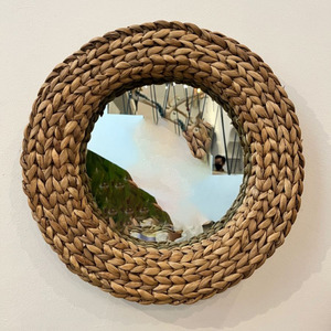 Miroir mural suspendu style bohème en jacinthe d'eau, motif floral, décoration de chambre, fabriqué au Vietnam, lot multi-pièces, vente chaude - Product Image 1