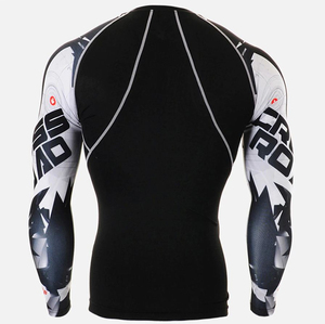 Camiseta de compresión de manga larga para hombre, para gimnasio, entrenamiento, secado rápido, deportiva, para entrenamiento físico y fitness acuático. - Product Image 3