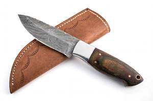 Couteau à découper artisanal en acier Damas, manche en Micarta, outil de cuisine - Product Image 1