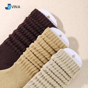Custom Women's Thick Solid Crew Slouch <b>Socks</b> 6 Pairs Cotton Knitted <b>Boot</b> Warm Thermal Cozy Winter Christmas Gifts Neutro Color - Product Image 3
