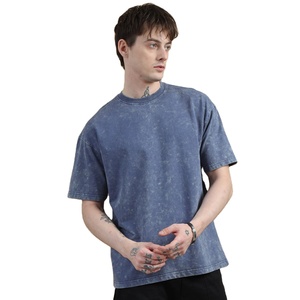 T-shirt Homme Délavé à l'Acide 220 GSM 100% Coton Vintage Oversize Streetwear T-shirt Lavé Fabricant OEM Personnalisé Marque Privée - Product Image 2