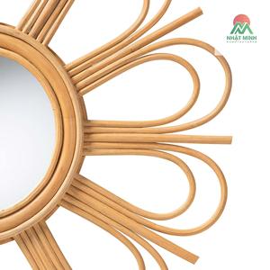 Forma redonda • Decoración de imitación de bambú • Puede colgarse en la pared • Completamente ensamblado • Marrón natural - Product Image 3