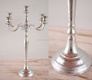 Attractive Nickel Plated 5 Arms Customized Decorative Candelabra Best Selling Products Wedding Event Candlestick Pillar Holder - Product Image 3