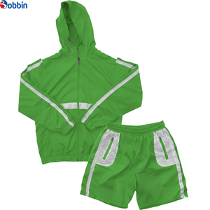 Conjunto Deportivo Personalizado con Chaqueta Cortavientos para Hombre, Conjunto Corto con Bloques de Color, Tejido Informal de Poliéster y Algodón Transpirable para Verano - Product Image 4